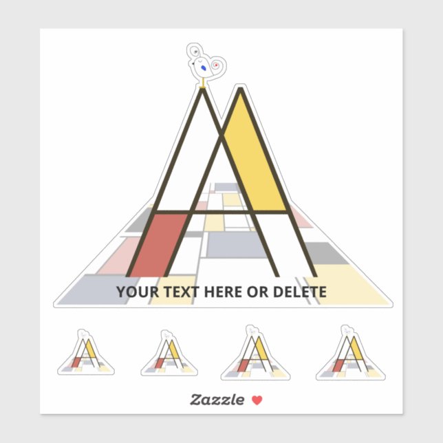 Adesivo Neoplasticismo Sublime Monograma de Arte. Letra A (Folha)