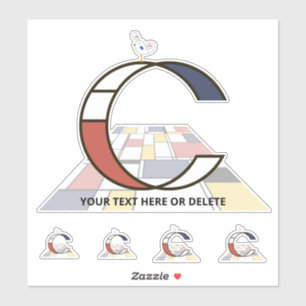Adesivo Neoplasticismo Sublime Monograma de Arte. Letra C