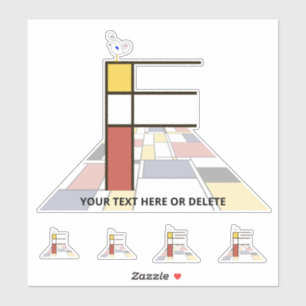 Adesivo Neoplasticismo Sublime Monograma de Arte. Letra F