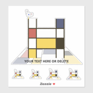 Adesivo Neoplasticismo Sublime Monograma de Arte. Letra H