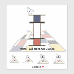 Adesivo Neoplasticismo Sublime Monograma de Arte. Letra I