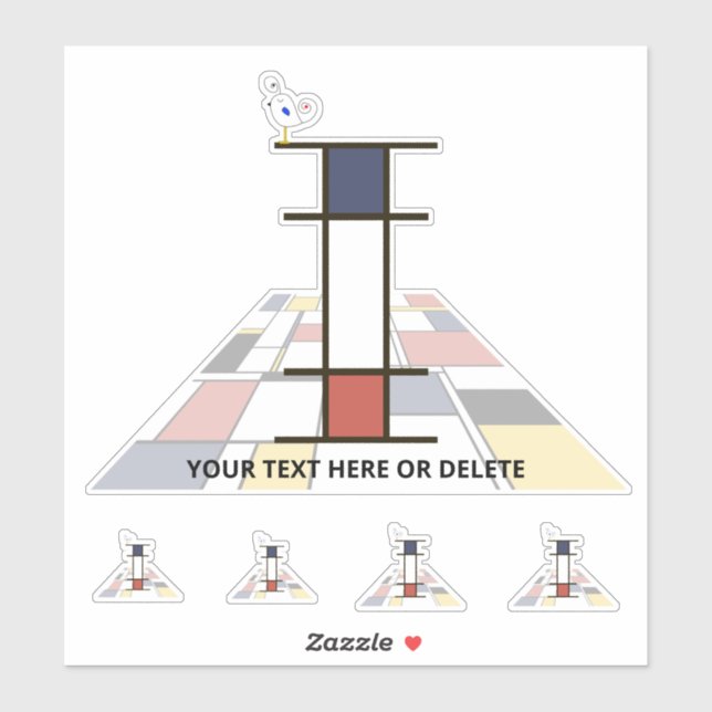 Adesivo Neoplasticismo Sublime Monograma de Arte. Letra I (Folha)