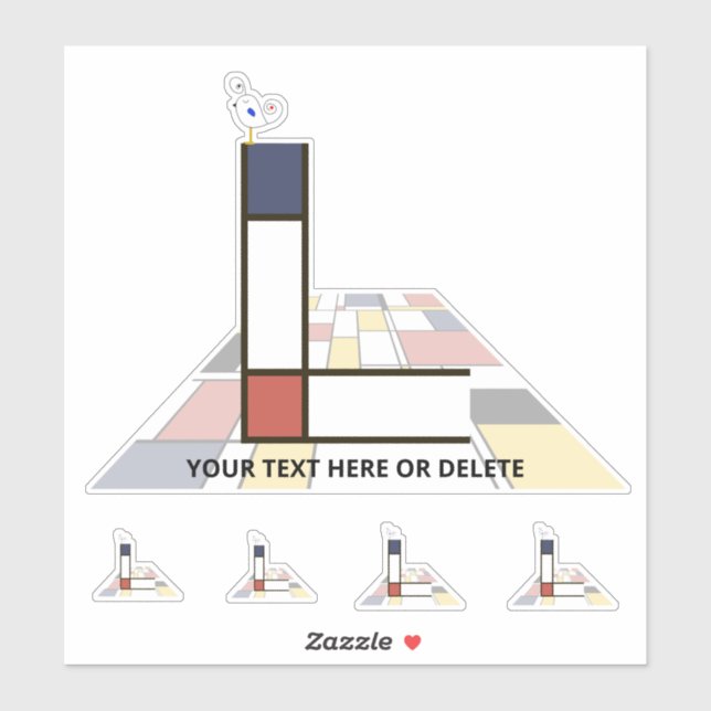 Adesivo Neoplasticismo Sublime Monograma de Arte. Letra L (Folha)