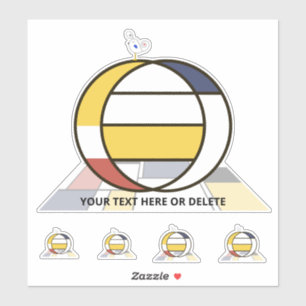 Adesivo Neoplasticismo Sublime Monograma de Arte. Letra O