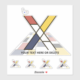 Adesivo Neoplasticismo Sublime Monograma de Arte. Letra X