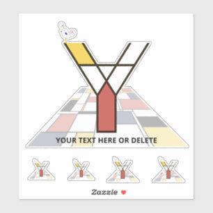 Adesivo Neoplasticismo Sublime Monograma de Arte. Letra Y