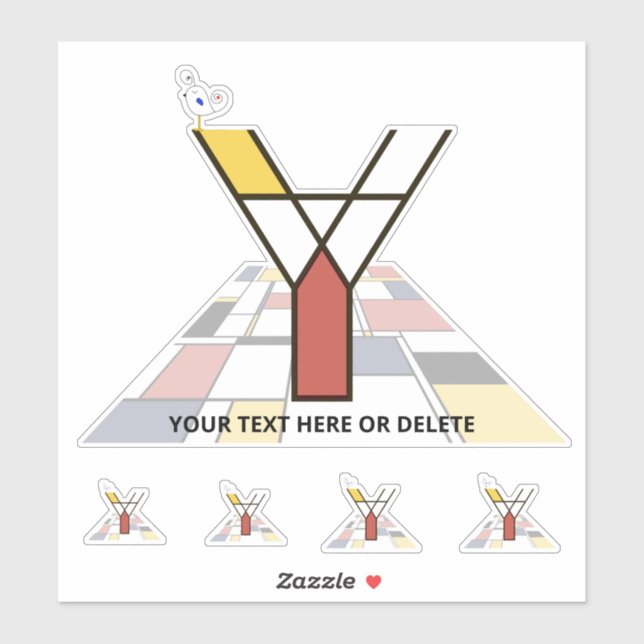 Adesivo Neoplasticismo Sublime Monograma de Arte. Letra Y (Folha)