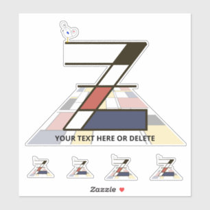 Adesivo Neoplasticismo Sublime Monograma de Arte. Letra Z