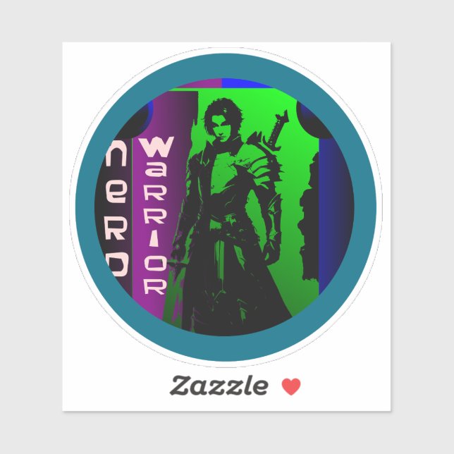 Adesivo Nerd Warrior (Folha)
