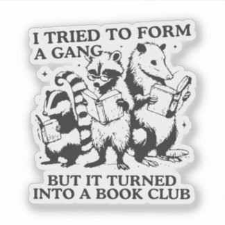 Adesivo Nerdy Forest Animals Reading Club Illustration