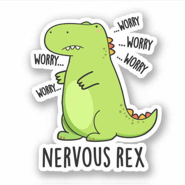 Adesivo Nervoso Rex Funny Dinossaur TRex Pun (Frente)