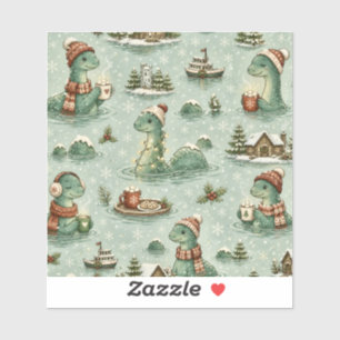 Adesivo Nessie do Natal Monstro do Lago Ness Aconchegante 