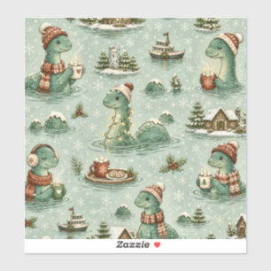 Adesivo Nessie do Natal Monstro do Lago Ness Aconchegante