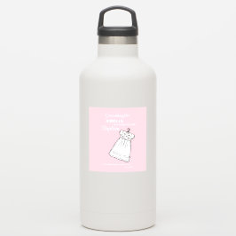 Adesivo Neta, palhaço de batismo personalizado a rosa