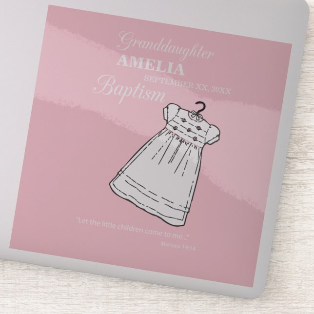 Adesivo Neta, palhaço de batismo personalizado a rosa (Detalhe)
