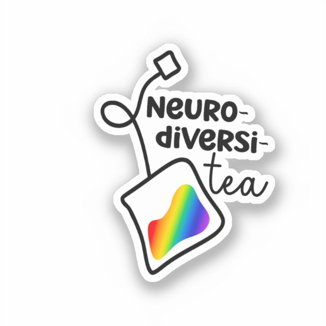Adesivo "Neurodiversi-tea"| Sensibilização neurodivergente (Frente)