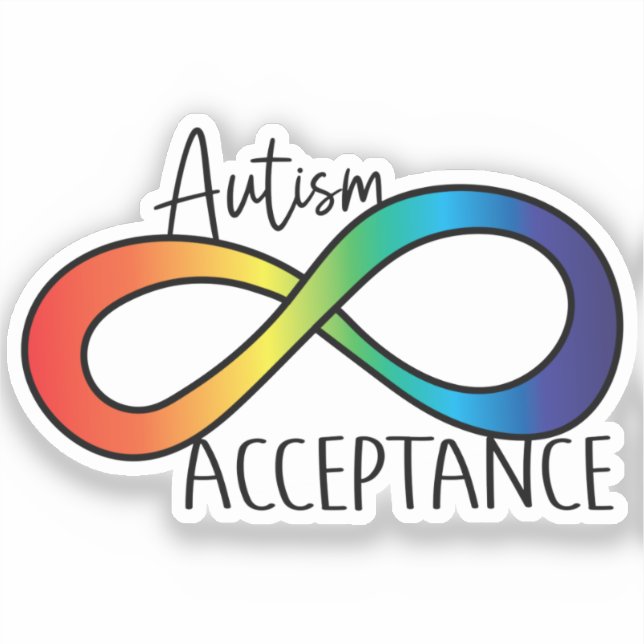 Adesivo Neurodiversity Autismo Advertência Arco-Íris (Frente)