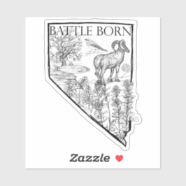 Adesivo Nevada Battleborn State Symbols Bighorn Trout