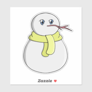 Adesivo Neve vestindo um cachecol amarelo