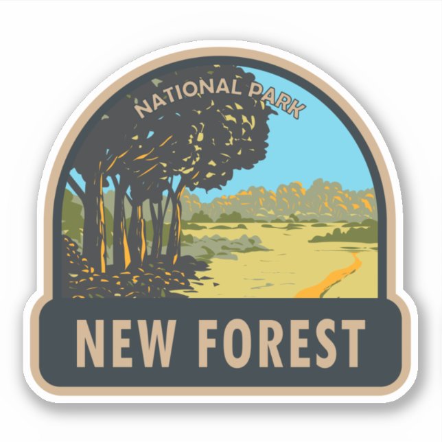 Adesivo New Forest National Park England Vintage (Frente)