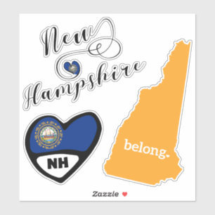 Adesivo New Hampshire State, Sheet of Die Cut Stickers