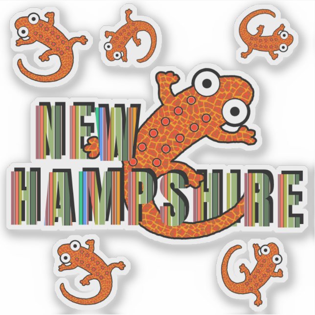Adesivo New Hampshire State Symbol Red Spotted Newt Stripe (Frente)