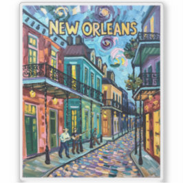 Adesivo New Orleans French Quarter Van Gogh Style Travel
