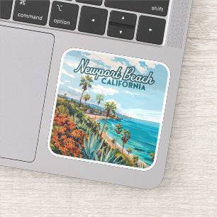 Adesivo Newport Beach California Orange County Vintage