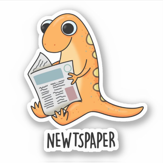 Adesivo Newspaper Funny Newt Pun (Frente)