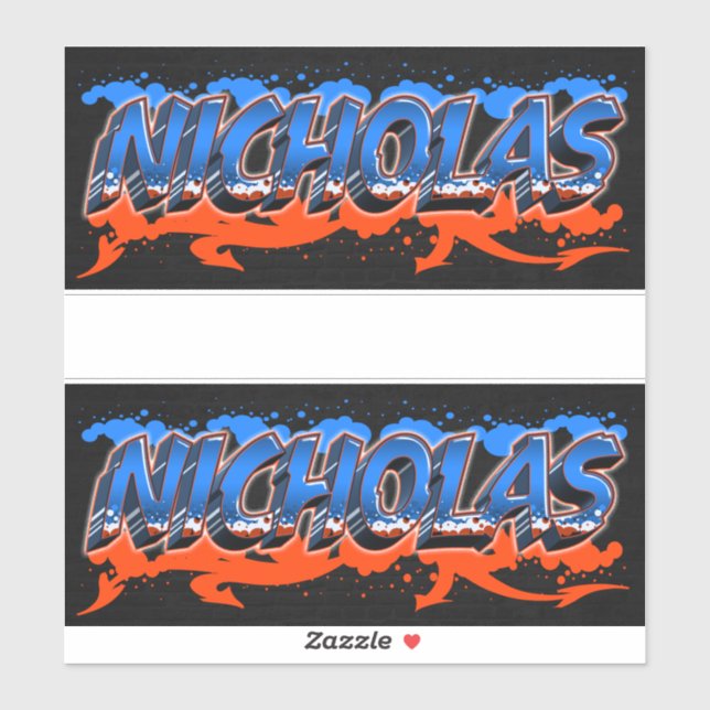 Adesivo Nicholas Vorname Name Graffiti Aufkleber Sticker (Folha)