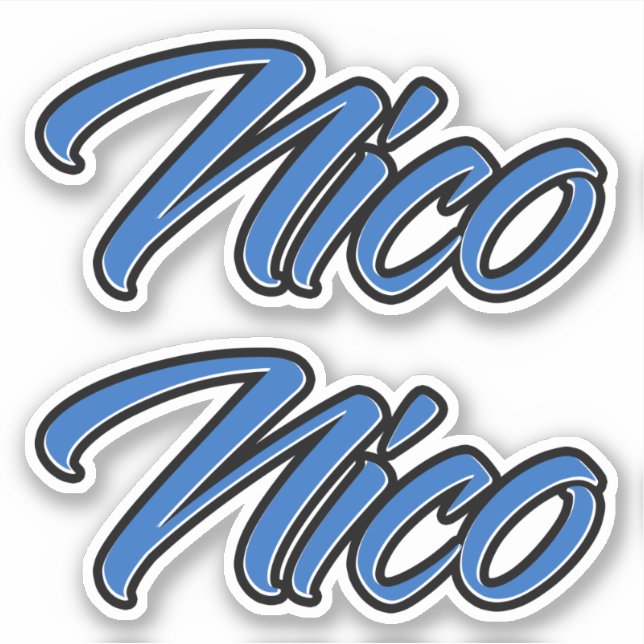 Adesivo Nico Name blue Aufkleber Sticker Stickerset (Frente)