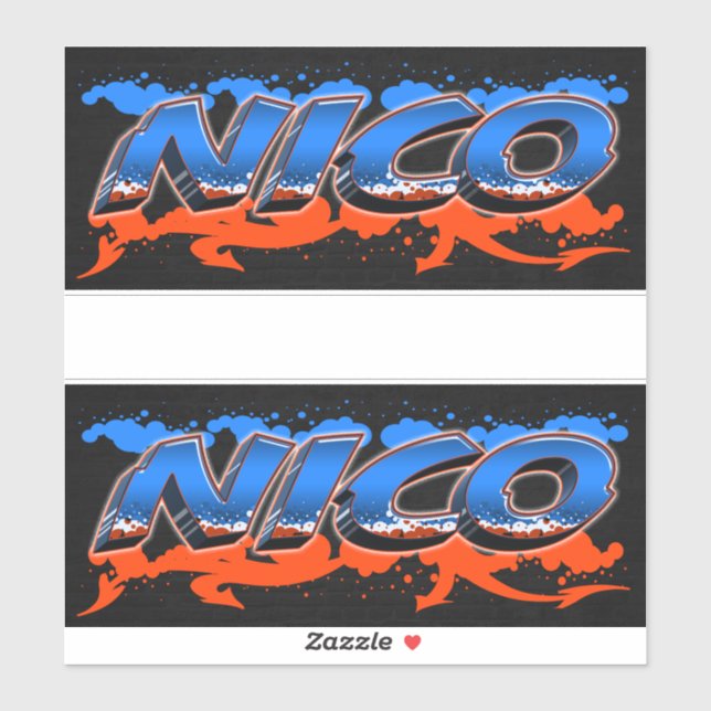Adesivo Nico Vorname Name Graffiti Aufkleber Sticker (Folha)