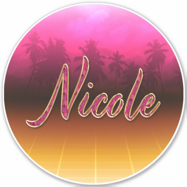 Adesivo Nicole Vorname Name golden pink Aufkleber Sticker (Frente)