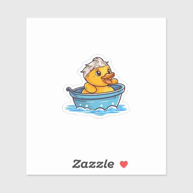 Adesivo Niedliche gelbe kawaii Gummi-Ente in Badewanne (Folha)