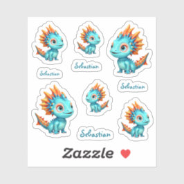 Adesivo Niedlicher Alien-Drache, türkis -