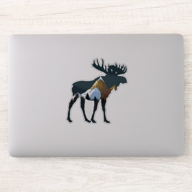 Adesivo Night Forest Moose (Computador)