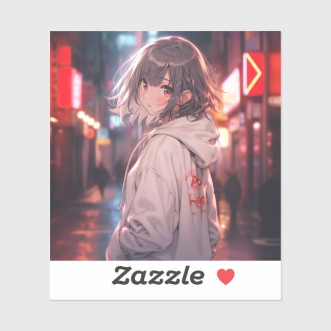 Adesivo Night walk | 東京娘 GenerartiveAI シール (Folha)