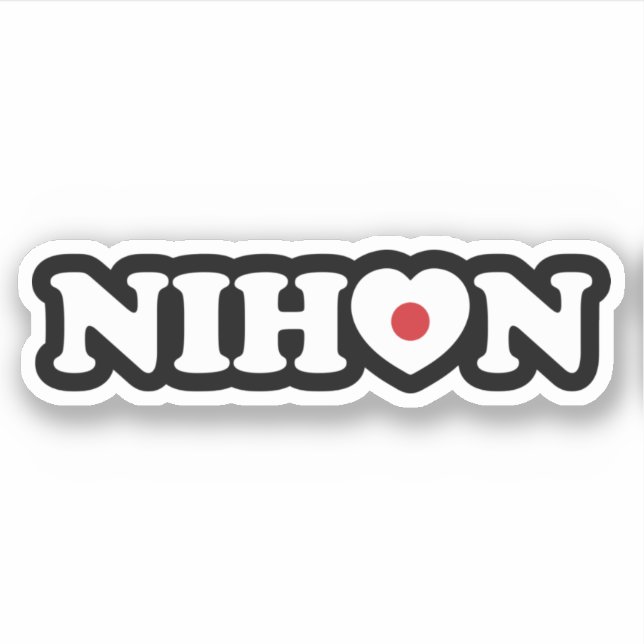 Adesivo Nihon Love Heart Flag Sticker (Frente)
