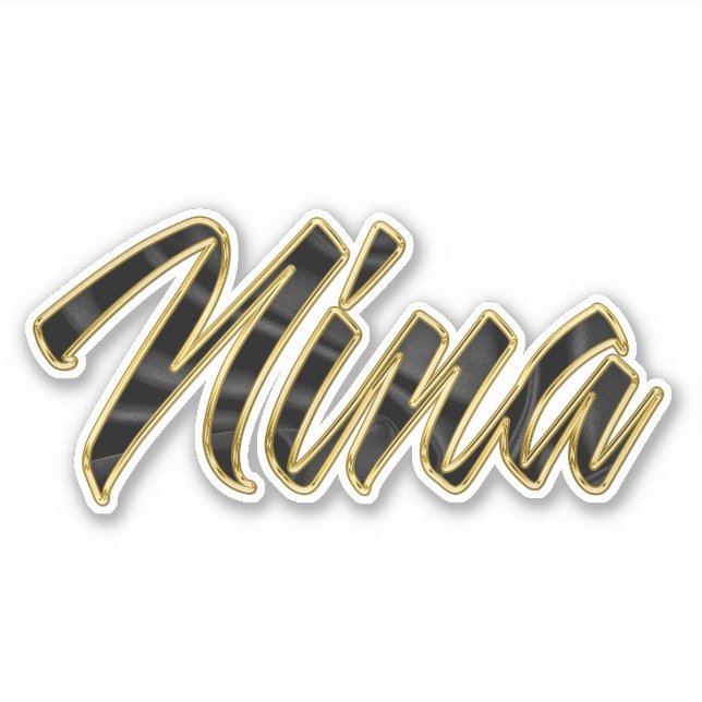 Adesivo Nina black gold Lettering Aufkleber Sticker (Frente)