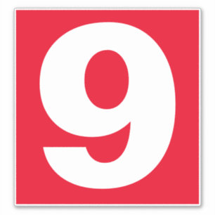 Adesivo Nine Red and White Sticker