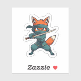Adesivo Ninja Fox Sticker – Cute Fox Vinyl Decal