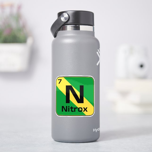 Adesivo Nitrox Scuba Diver Flag Periodic Table Sticker (HidroFlask)