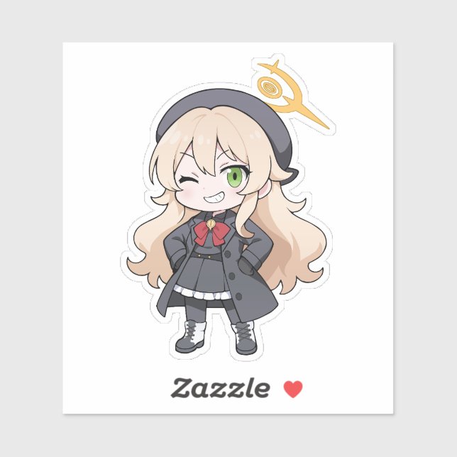 Adesivo Niyaniya Chibi Blue Archive Fanart (Folha)