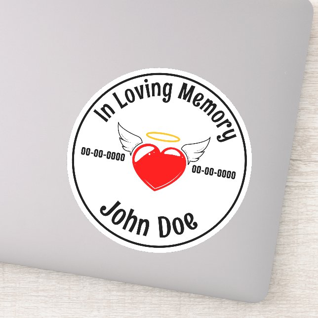 Adesivo No Loving Memory Heart-Cut Vinyl Sticker (Detalhe)