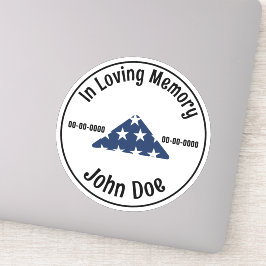 Adesivo No Loving Memory Veteran Custom Cut Vinyl Sticker