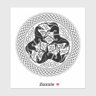 Adesivo Nó preto de Epona do céltico com cavalos