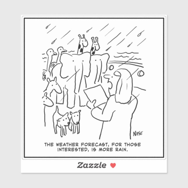 Adesivo Noah's Ark. Biblical Story, Weather Forecast Funny (Folha)