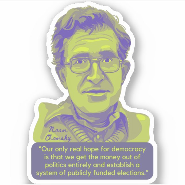Adesivo Noam Chomsky Portrait and Quote (Frente)