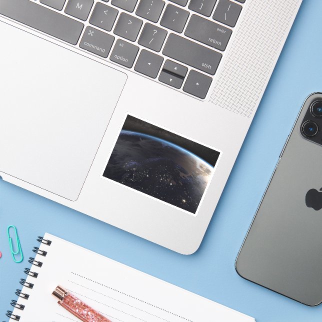 Adesivo Noite, Extremo Norte Europa (Notebook com iPhone)