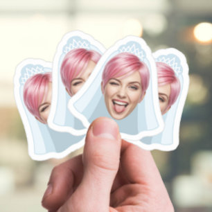 Adesivo Noiva Engraçada – Foto Personalizada com Véu e Tia